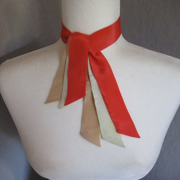 vintage Accessories - Rare 1950s tri-tie silk scarf